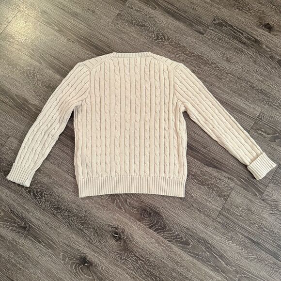 Polo Ralph Lauren Cable-Knit Cotton V-Neck Sweater - Picture 11 of 11